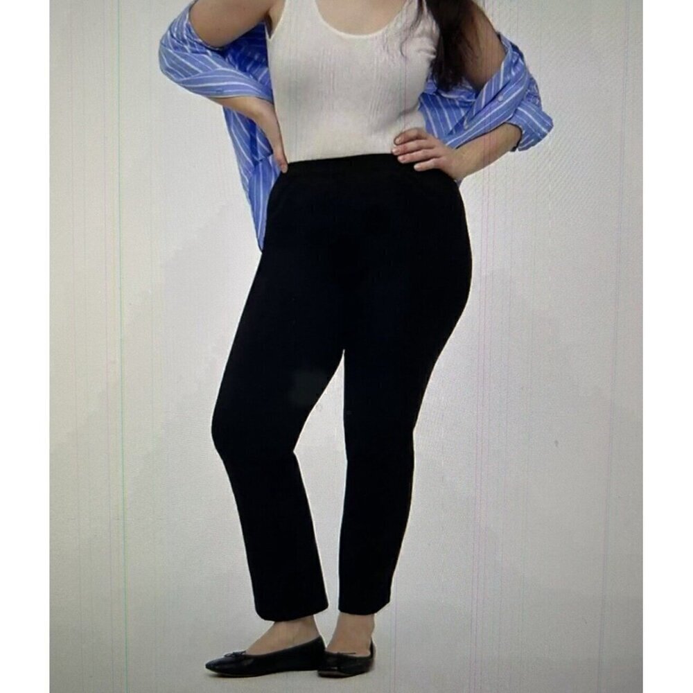 Madewell Knit Kick Flare Ponte Pants Women High Rise Stretch Black Pull On Sz M - Picture 3 of 15